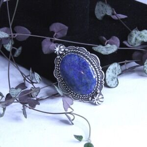 Carolyn Pollack Sterling Silver Lapis Lazuli Southwestern Enhancer Pendant 925